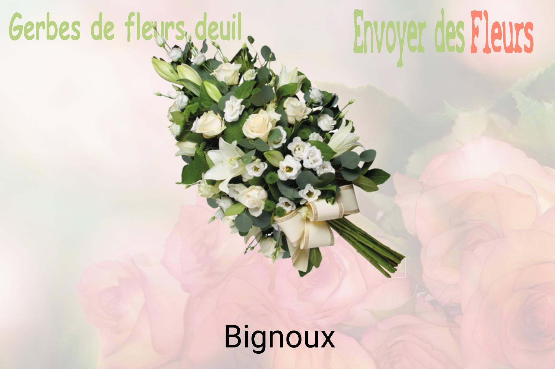 Gerbe de fleurs de deuil livrée à Bignoux